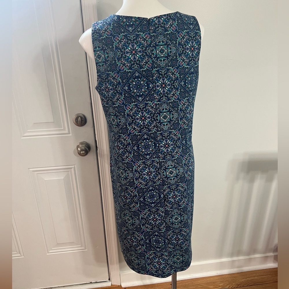Talbots Blue Patterned Midi Dress - Picture 4 of 4